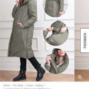 Seraphine Green Puffer Jacket with Hood